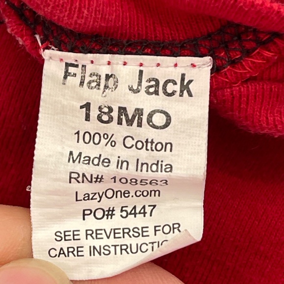 Flap Jack Lazy One Bear Bottom Long John Pajamas Toddler 18 Months Trap Door - Picture 5 of 6